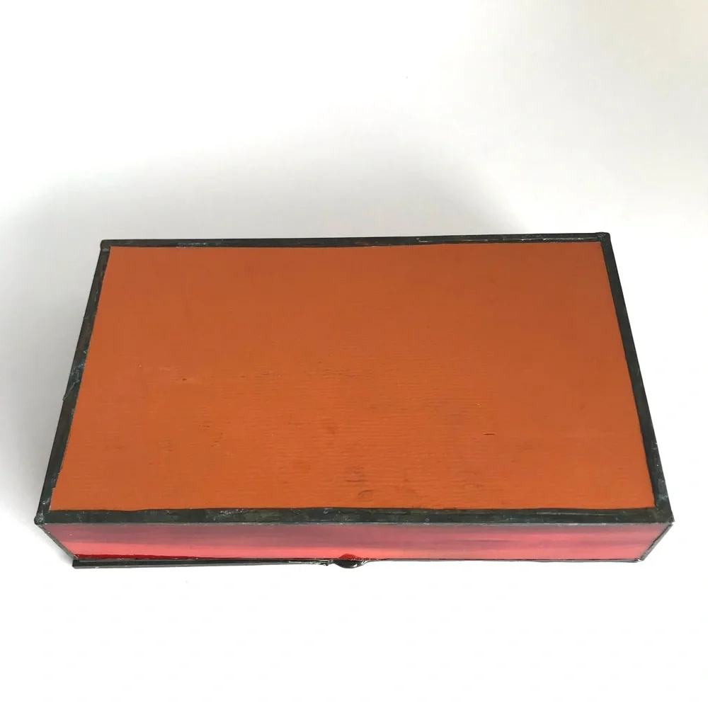 Vintage Stained Glass Jewelry Box